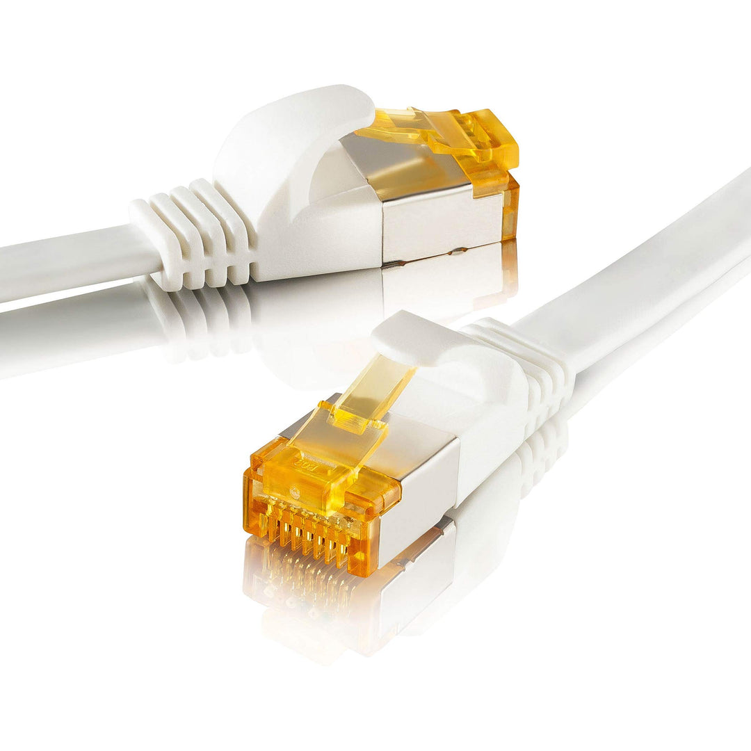 SEBSON Ethernet LAN Kabel 20m - CAT 7 Netzwerkkabel 10 Gbit/s, U-FTP Patchkabel RJ45 flach - Router,