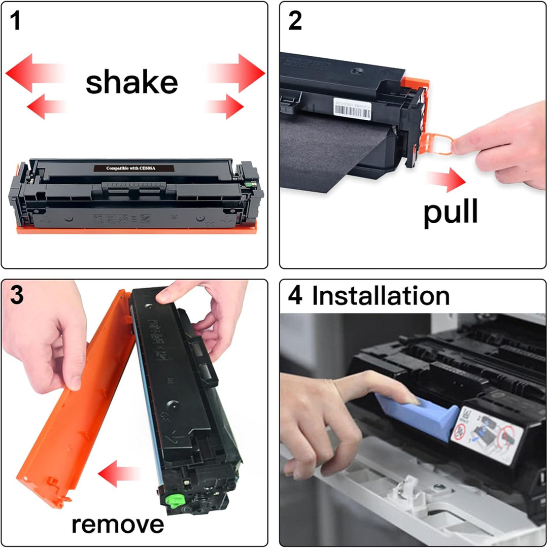 BeOne 1x Kompatible für 05A CE505A 05X CE505X Tonerkartusche Kompatible für Drucker HP LaserJet P203