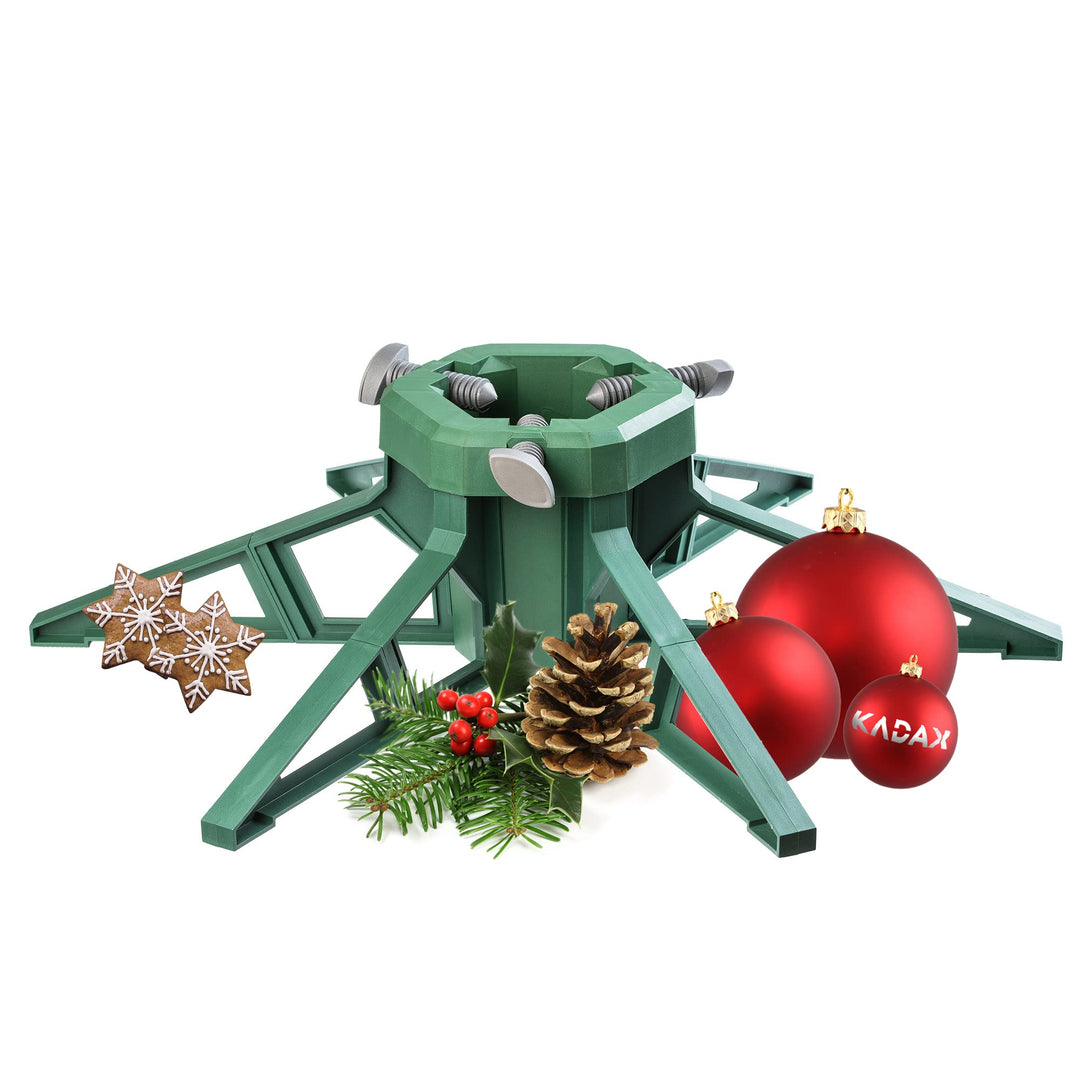 KADAX Weihnachtsbaumständer mit Wassertank, moderner Christbaumständer aus robustem Kunststoff für B