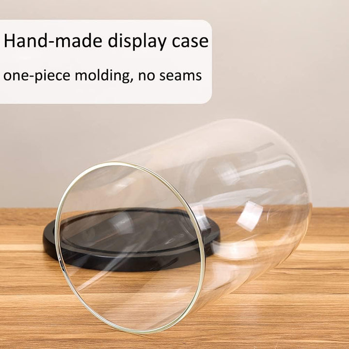 DuvinDD Glaskuppel-Glocke mit LED-Lichtsockel, Arbeitsplatte, Glocke, Vitrine, Kuppelglas, Dekoratio
