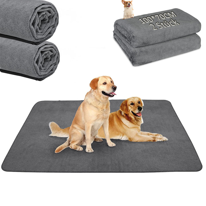 2er Welpenunterlage Waschbar Puppy Training Pads, 100 x 70cm Schnell Absorbierend Haustier Hygieneun