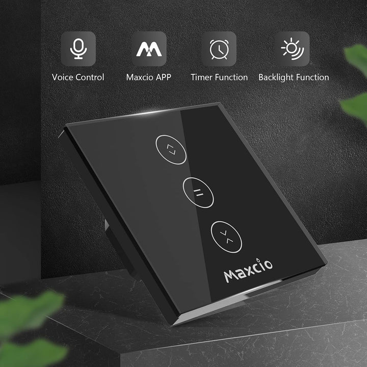 Maxcio WLAN Rolladenschalter, Rolladen Zeitschaltuhr Kompatibel mit Alexa & Google Home, Smart Home