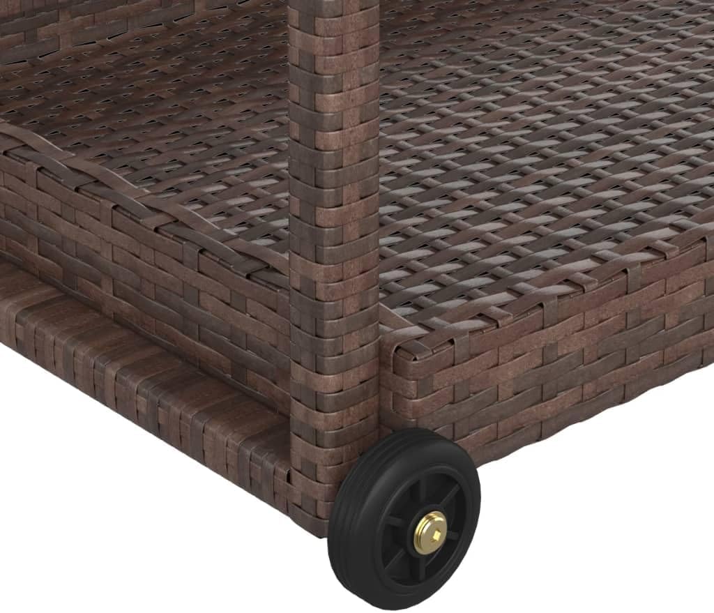 vidaXL Barwagen mit 4 Rollen Servierwagen Teewagen Küchenwagen Beistellwagen Arbeitswagen Gartenwage