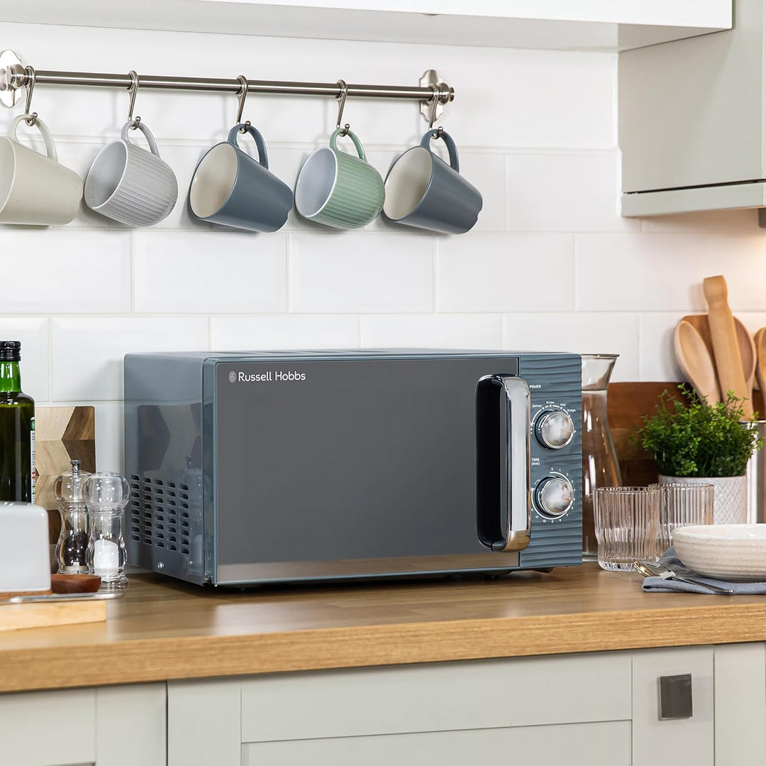 Russell Hobbs RHM1731G Inspire Solo Mikrowelle, 17 Liter, 700W, Grau, mit 5 Leistungsstufen, Timer,