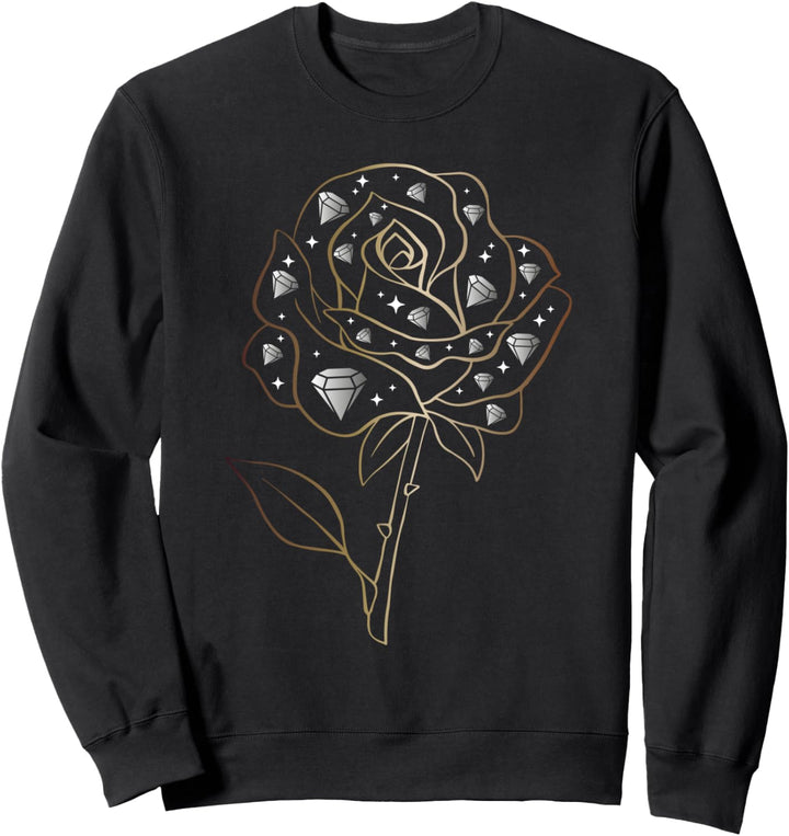 New Money Ästhetischer Rosendiamant Sweatshirt