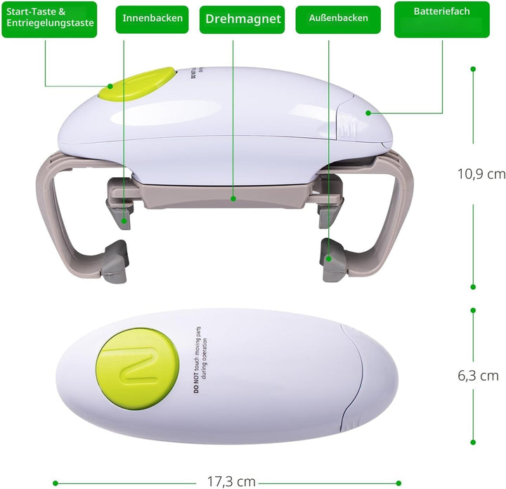 YUET Elektrischer Dosenöffner, Küchenhelfer, robust, automatischer Dosenöffner für neue versiegelte
