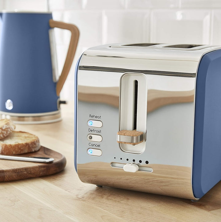 Swan Nordic Breitschlitz-Toaster für 2 Scheiben, 3 Funktionen, 6 Bräunungsstufen, modernes Design, E
