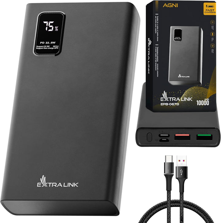 Powerbank 10000mAh Powerbank Schnellladefunktion bis zu 22,5W Power Bank USB C Robustes Gehäuse Lith