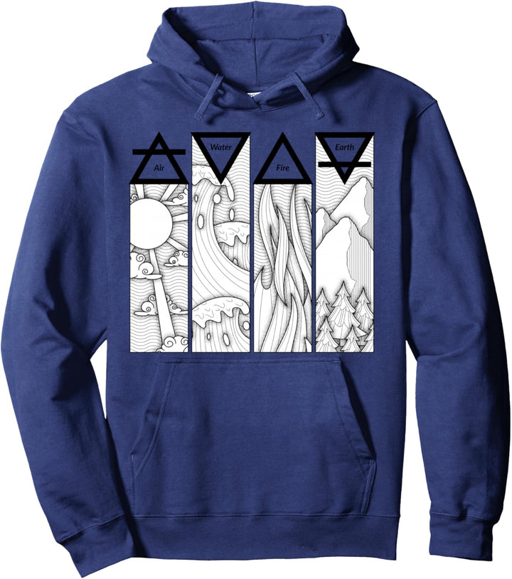 Luft Feuer Wasser Erde Vier Elemente Griechisches Dreieck Pullover Hoodie