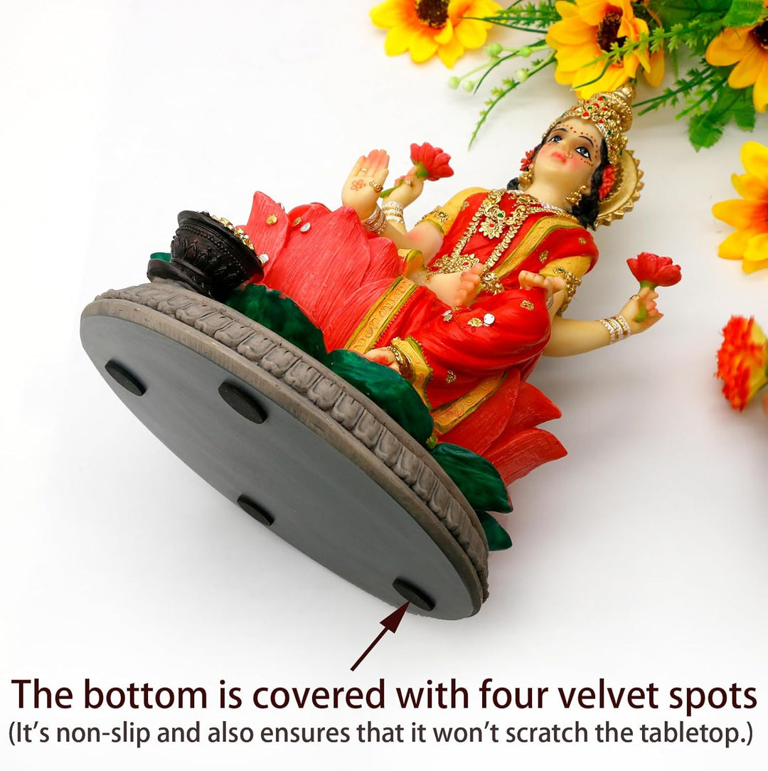 alikiki Indische Geschenk Göttin Laxmi Statue – 22,6 cm H Hindu-Idol Lakshmi Skulptur Diwali Geschen