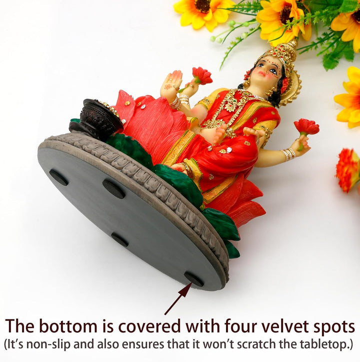 alikiki Indische Geschenk Göttin Laxmi Statue – 22,6 cm H Hindu-Idol Lakshmi Skulptur Diwali Geschen