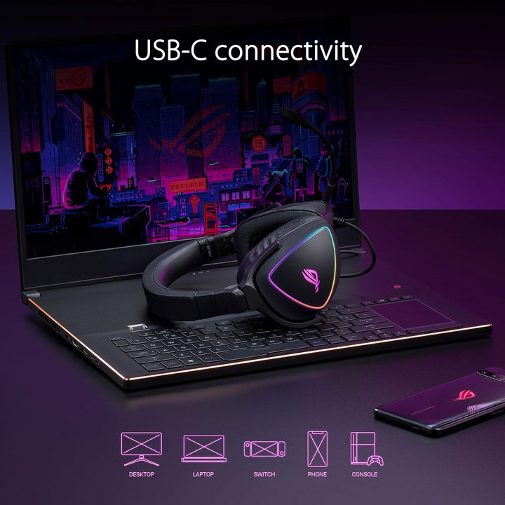 ASUS ROG Delta S USB-C Gaming Headset (kabelgebunden, AI Noise-Canceling, RGB Beleuchtung, kompatibe