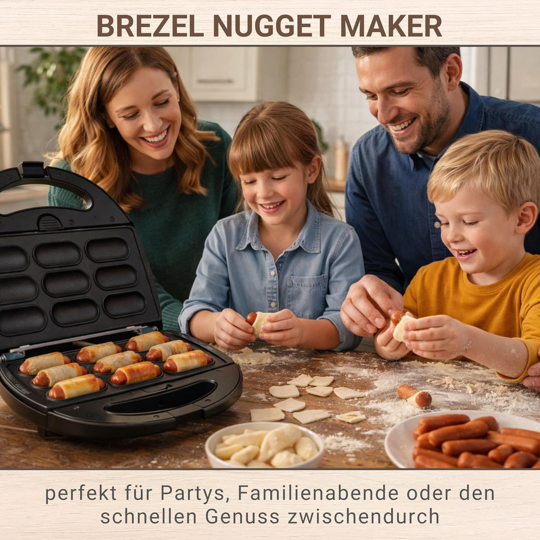 Syntrox Germany Pigs in a Blanket Würstchen im Schlafrock Maker Chefmaker SM-1300W Pretzel Nugget mi