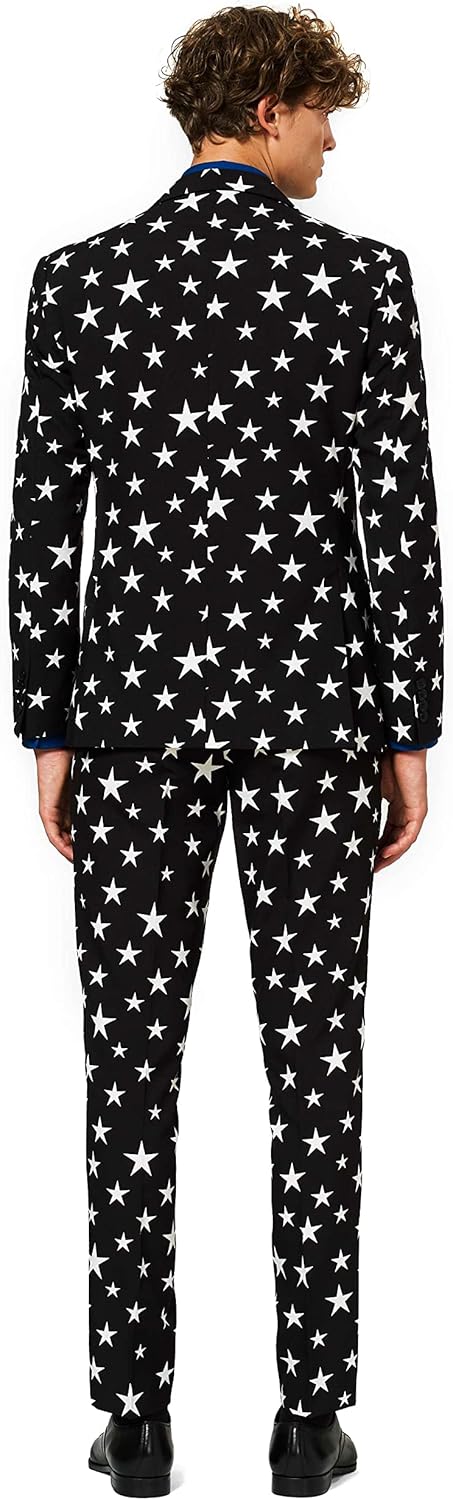 OppoSuits Herren Prom Suits for Men – Harleking – Comes with Jacket, Pants and Tie in Funny Designs