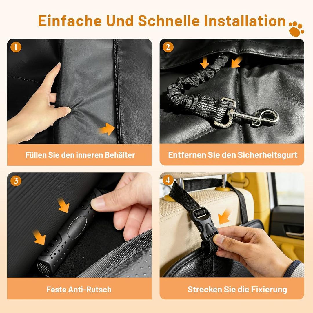 Hundedecke Auto Rückbank Hundesitzbezug Mit Harter Unterseite, Hundesitz Rückbank Verbreitert, Mit P