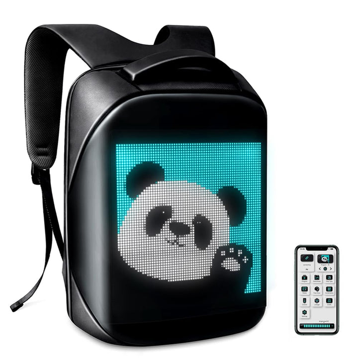 Gelrova LED Rucksack mit App-Steuerung, Dynamische LED Display, Laptop-Rucksack, Leicht & Langlebig,