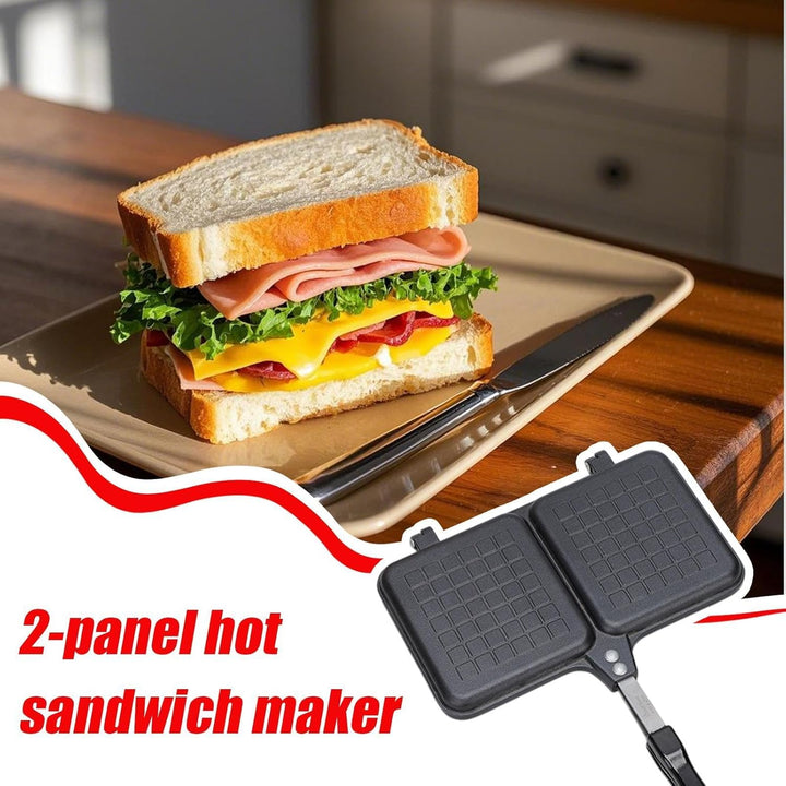 Lagerfeuer-Sandwich-Maker, Doppel-Panel-Heisspresse, antihaftbeschichteter Brottoaster mit Griff, Kä