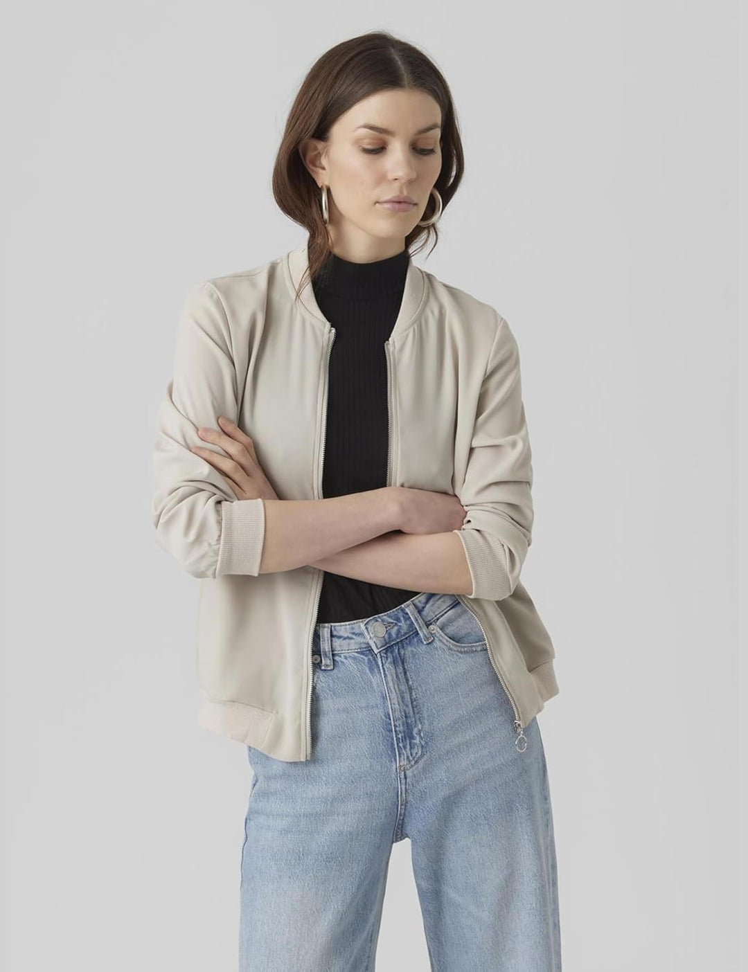 VERO MODA Damen VMCOCO L/S Bomber GA NOOS 10245734 S Silver Lining, S Silver Lining