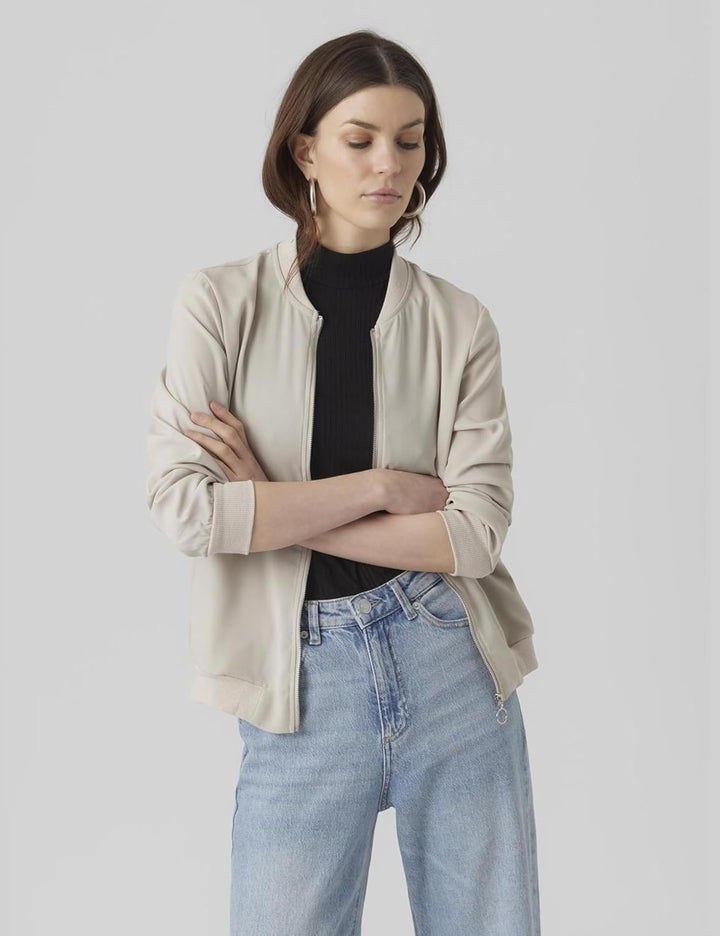 VERO MODA Damen VMCOCO L/S Bomber GA NOOS 10245734 S Silver Lining, S Silver Lining