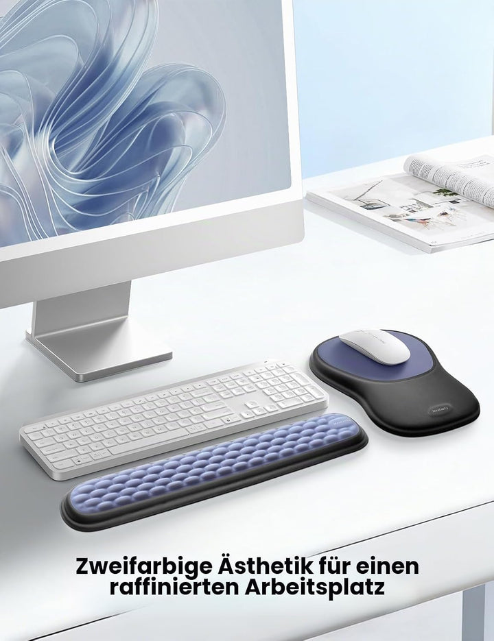 meatanty Ergonomisches Mauspad mit Gelkissen [Schmerzlinderung] [Gesunde Haltung] [Memory-Schaum] [H