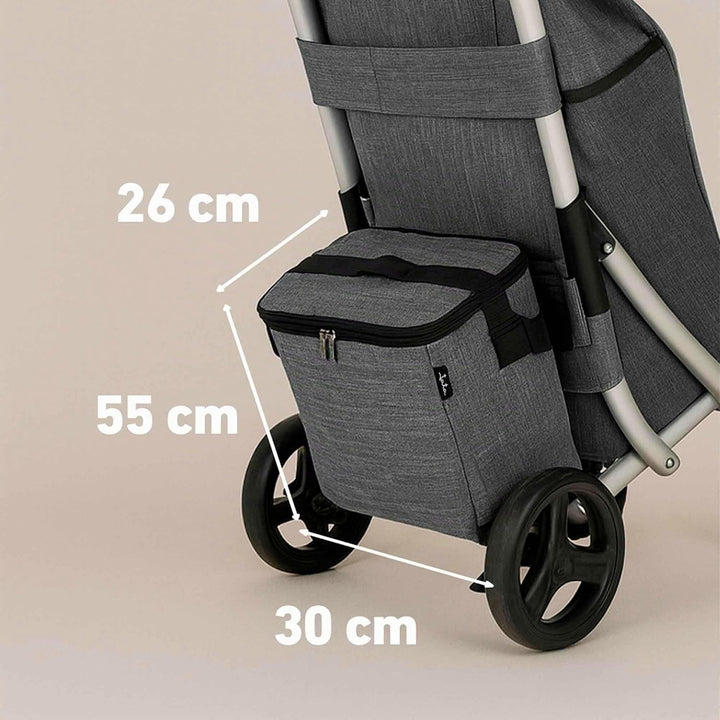 JATA HCAR2502 Einkaufstrolley mit 4 Rädern, 40 l, mit Kühltasche für Gefrierschrank, 2 Räder um 360