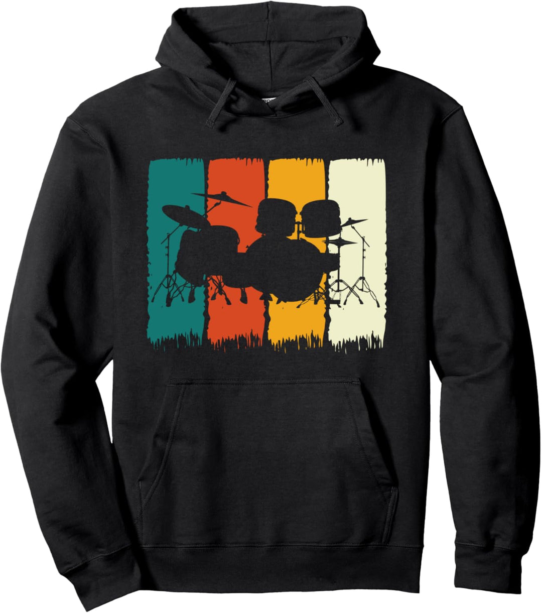 Rock Musik Schlagzeuger Drummer Retro Schlagzeug Pullover Hoodie