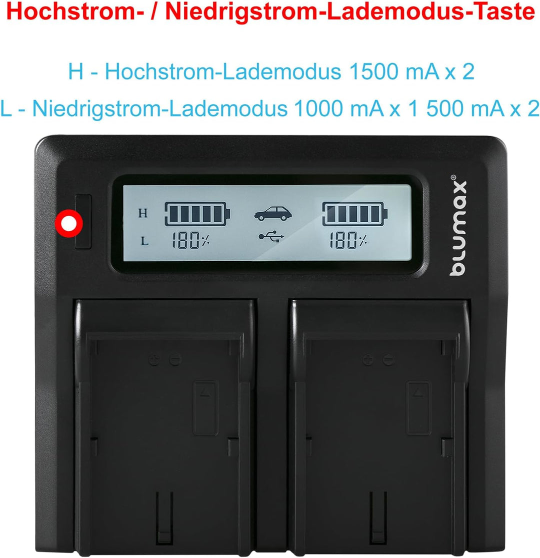 Doppel-Ladegerät ersetzt Sony NP-F970 / Np-F960 Dual Charger | kompatibel mit Sony NP-F970 NP-F960 N