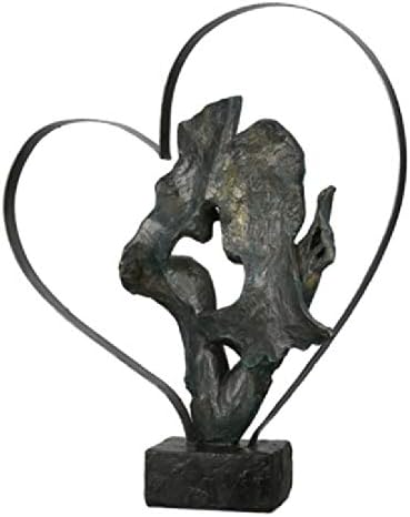 Casablanca Deko Skulptur Figur Essential - Herz Glück - antik bronzefarben - Höhe 37 cm Höhe 37 cm B