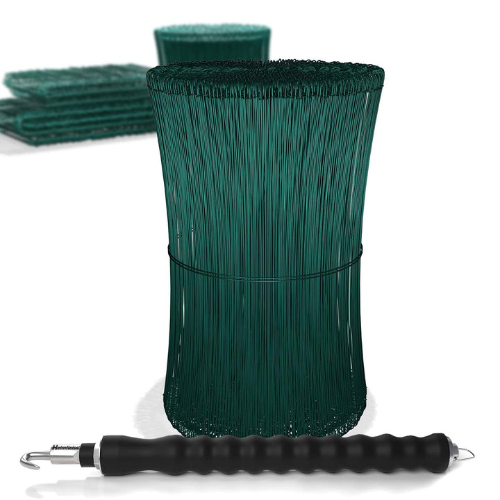 Heimfleiss® Drillapparat Driller + Rödeldraht 1,4 x 100 bis 300 mm (1000 Stk) - Set aus Drahtbinder