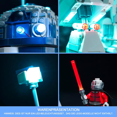 LocoLee Licht Kompatibel mit Lego R2-D2 Droid, Nur Lichter Set - Kein Modell, Licht BeleuchtungSet C