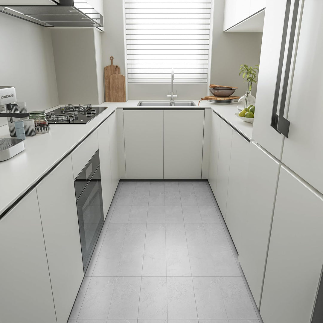 PVC Bodenbelag Selbstklebend - Vinylboden Selbstklebend | Extra Abriebfest, Wasserdicht Grau Marmor-