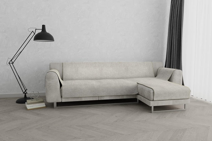 Komfort-Antigleiten-Sofa-Decke mit chaiselongue,290cm, beige 290 cm Beige, 290 cm Beige