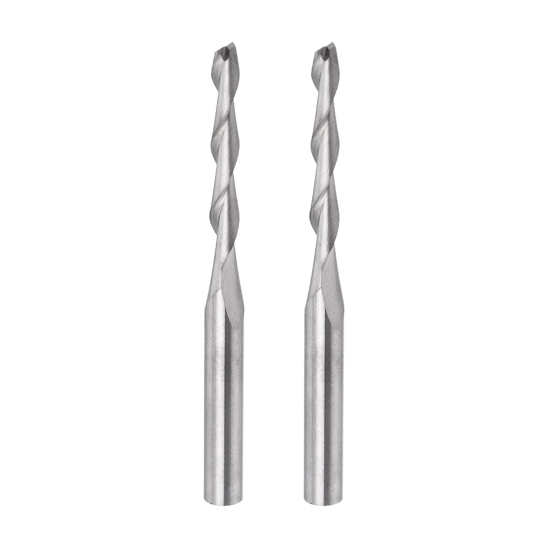 sourcing map 2 Stück VHM Schaftfräser 2 mm, Klingenlänge 17 mm, CNC Fräser für Edelstahl, Verbundwer