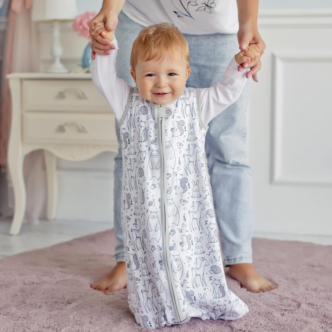 Mama Cheetah Baby Schlafsack, 0.5 TOG 100% Bio-Baumwolle, Ideal für den Sommer, Sommerschlafsack für