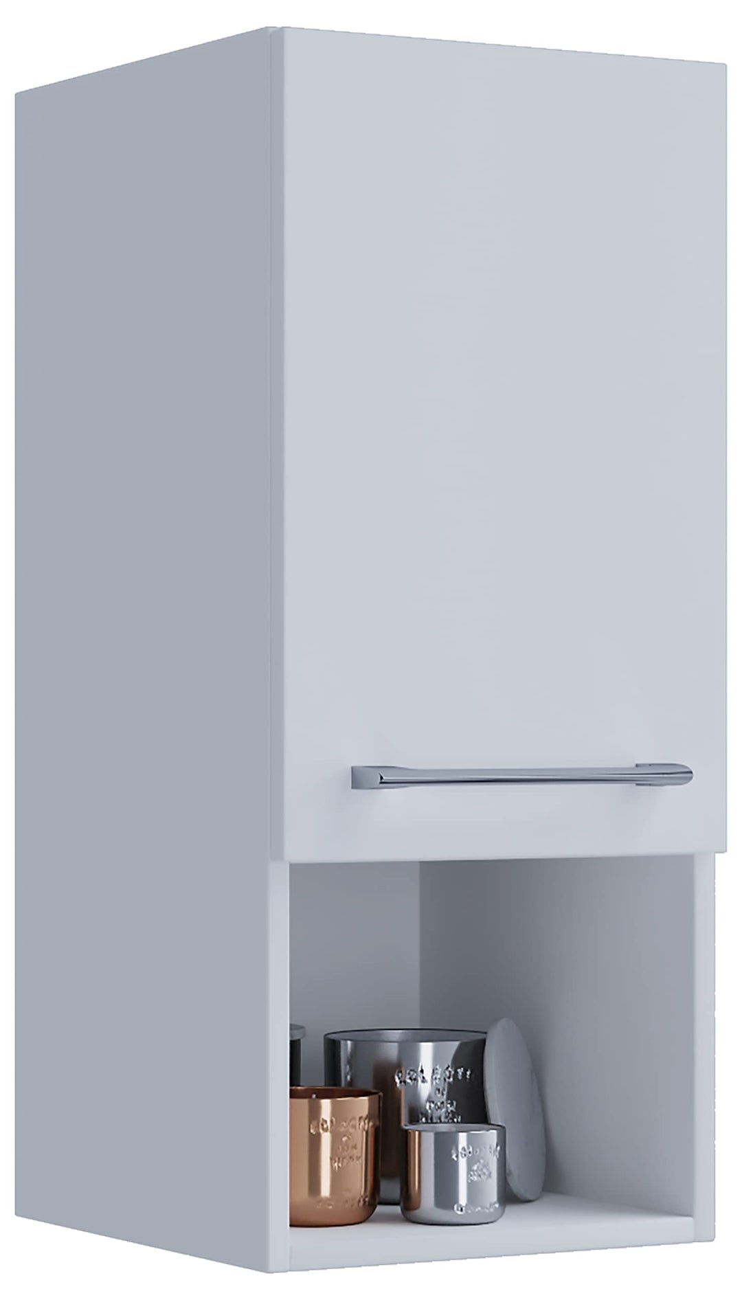VCM Holz Badmöbel Midischrank Badregal Badschrank Badezimmer Möbel Regal Badinos DF Weiss, Weiss