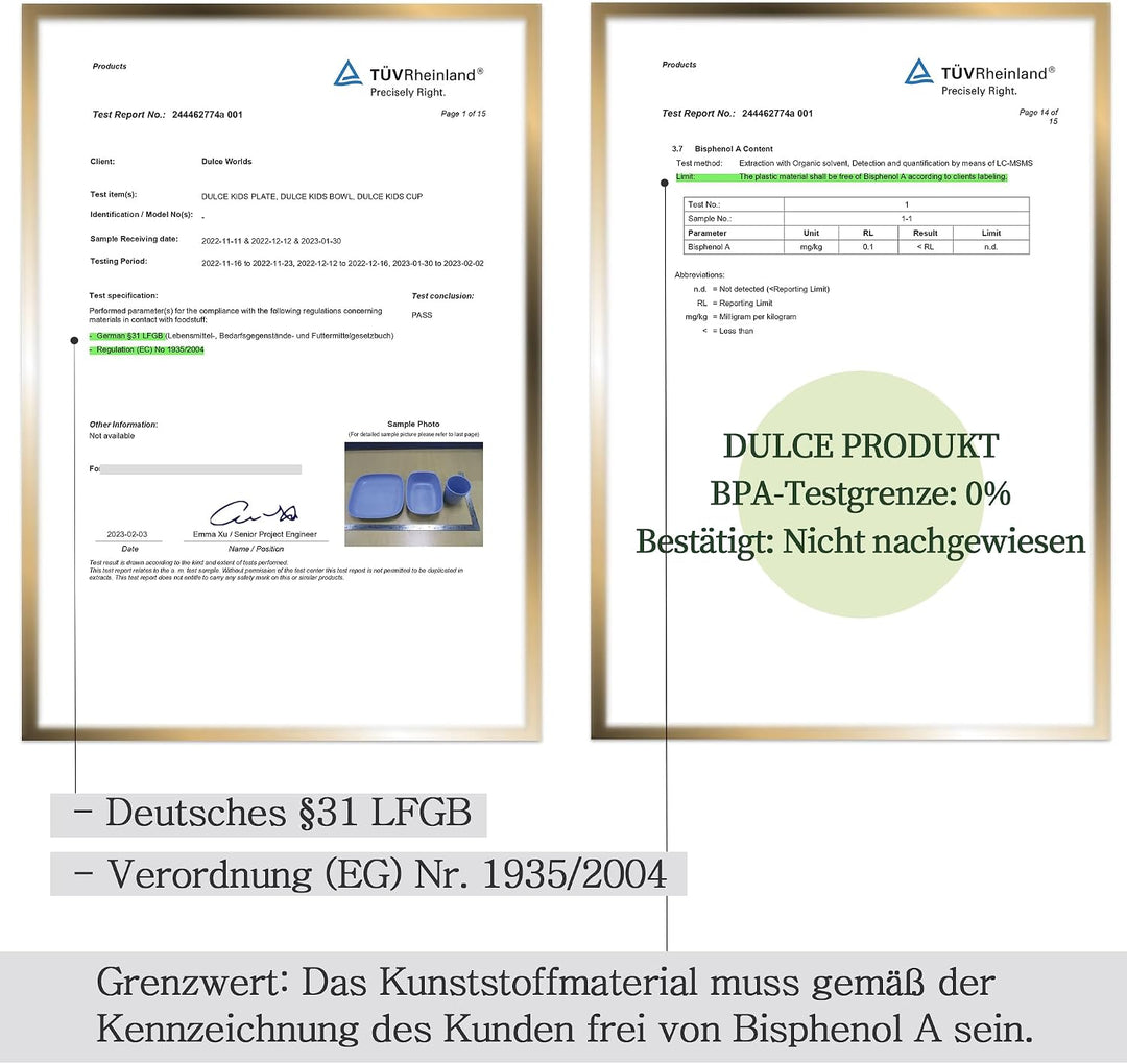 ZUCKERROHR Kinder Teller 5er Pack (20 cm) - Bio Geschirr für Kleinkinder - LFGB &amp; USDA zertifiziert