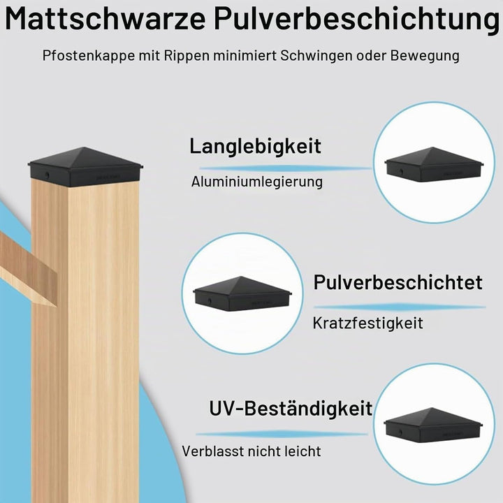 16 Stück Pfostenkappe 100mm*100mm Pfostenkappen Zaunkappen Kappen für Holzpfosten Deck Pfosten Pfost