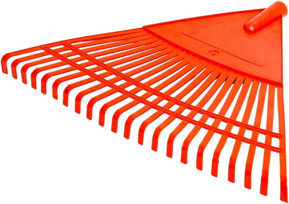 XXL Rechen 48 cm – Kunststoff Laubrechen 20 Zinken Gartenrechen für Stiel Ø 27mm, extra gross, ideal