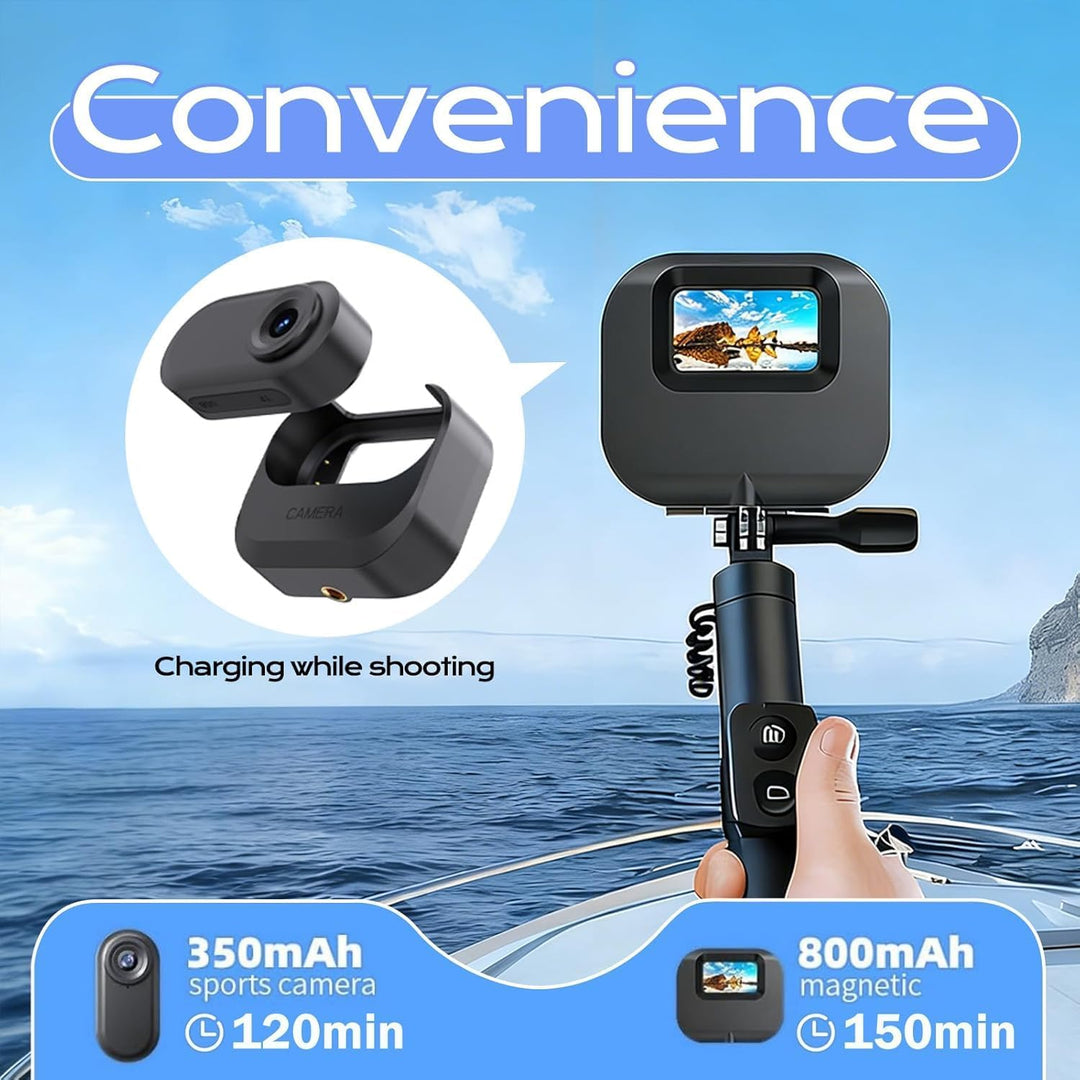 Mini Action Cam 1080P,Action Camera,Tragbare Kamera mit 360° Drehbarem Clip und Magnetclip,Mini K-Am