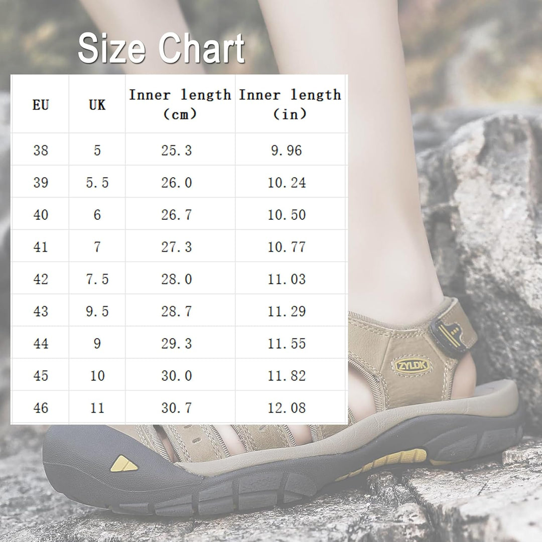 Herren Leder Sandalen Sport Outdoor Trekkingsandalen Atmungsaktive Leichte Wandersandalen Männer Som