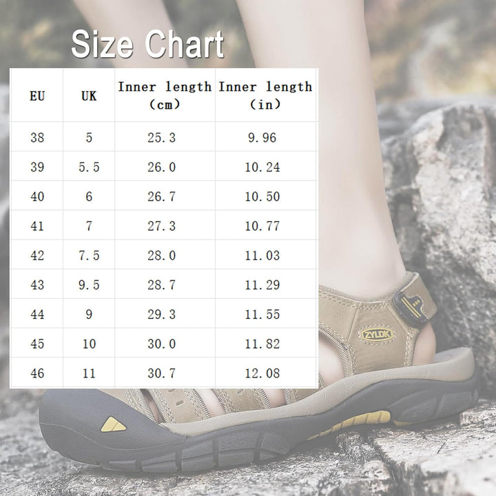 Herren Leder Sandalen Sport Outdoor Trekkingsandalen Atmungsaktive Leichte Wandersandalen Männer Som