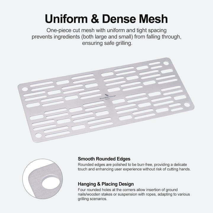 iBasingo Titan Grillrost Ultraleichtes Outdoor Grillzubehör für Camping, Wandern & Backpacking 2mm D