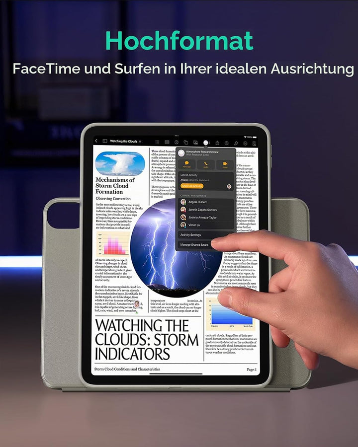 ESR Hülle für iPad Air 11 Zoll M4/M3/M2, iPad Air 8/7/6/5/4 (2026/2025/2024/2022/2020), drehbare Hül