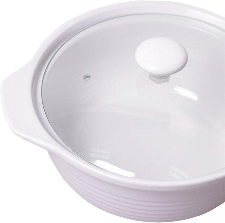 4BIG.fun 2,3 L Keramik Speisenwärmer Wärmebehälter Chafing-Dish Teelicht Warmhaltegerät Warmhaltebeh