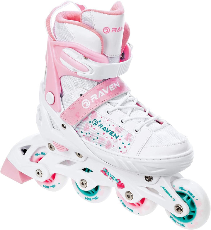 RAVEN 3in1 Inline Skates Triskates Rollschuhe Inliner LED Räder für Kinder Mädchen verstellbar 35-39