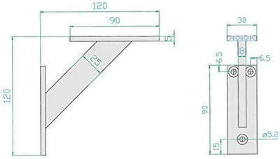 Alusfera Regalhalterung - Dekorative Regalwinkel - Regalhalter 120 mm - Wandregal Halterung - Langle