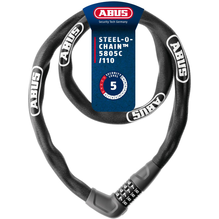 ABUS Kettenschloss Steel-O-Chain 5805C – Zahlenschloss aus 5 mm starken Stahlkette – ABUS-Sicherheit