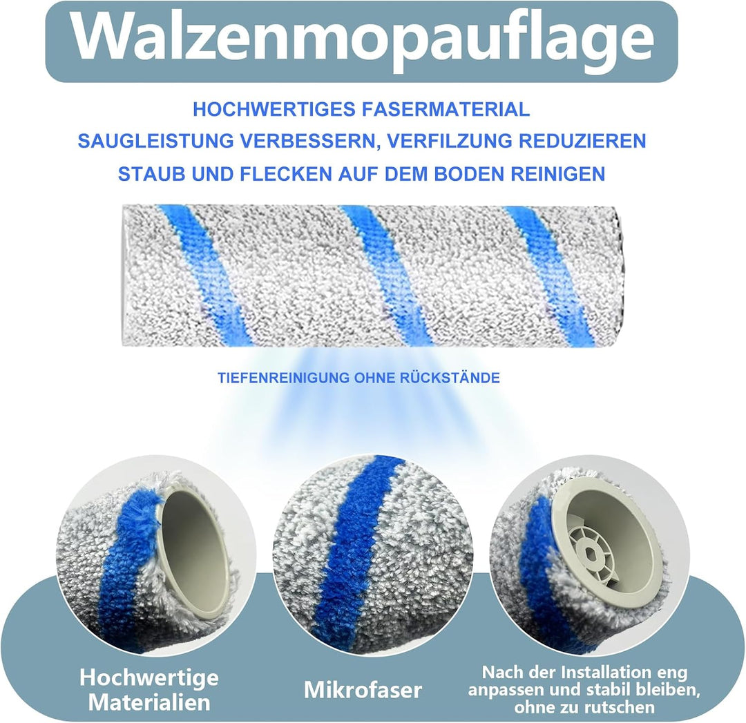 Rollentuch für Ecovacs Deebot X8, T80 Omni,X11 Omni Cyclone Saugroboter | X9 Pro Omni Zubehör, 2 Stü