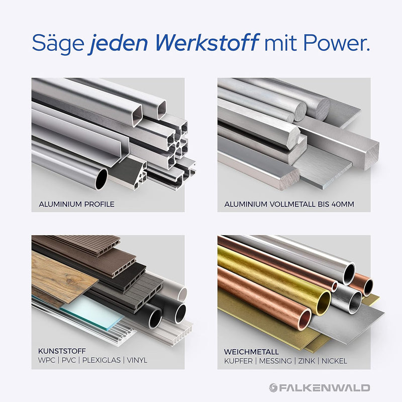 FALKENWALD Sägeblatt 216x30 Ideal für Aluminium - Kompatibel mit Bosch PCM 8s, GCM 8 SDE - Kreissäge