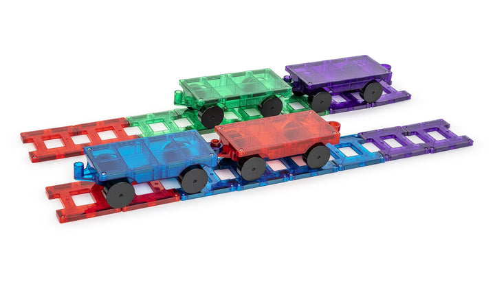 Playmags 20 Stück Train Set: Jetzt mit stärkeren Magneten, Robust, Super-Durable mit Vivid Clear-Col